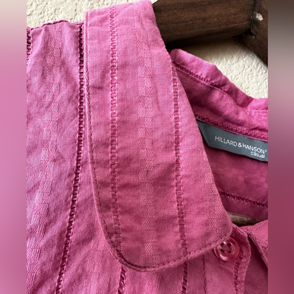 Hillard and Hanson Women’s Pink Button-Up Shirt, Sleeveless - Size XL - Picture 6 of 10